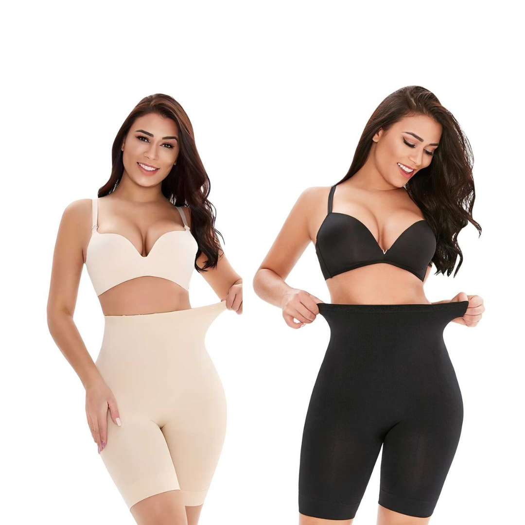 4-in-1 Shaper - Quick Slim Shape Wear Tummy, Back, Thighs, Hips - Black/ Efffective Seamless Tummy Tucker